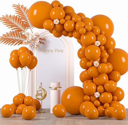 Voircoloria 130pcs Burnt Orange Balloons Garland Arch Kit, 18 12 10 5 Inch | by Voircoloria