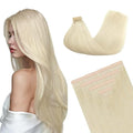 DOORES Tape in Hair Extensions Human Hair, Platinum Blonde 26 Inch 10pcs 30g, Real Hair Skin Weft Hair Extensions Straight Double Side Tape