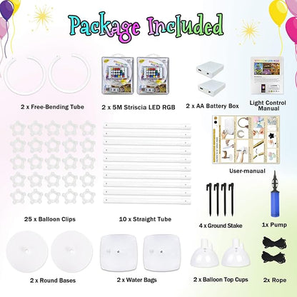 AerWo Lighted Balloon Arch Kit, Half Curved Balloon Arch Stand - Image 4