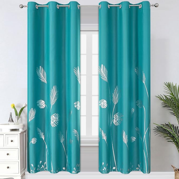 Teal Blackout Curtains 72 Inches Long by ESTELARTEXTILER