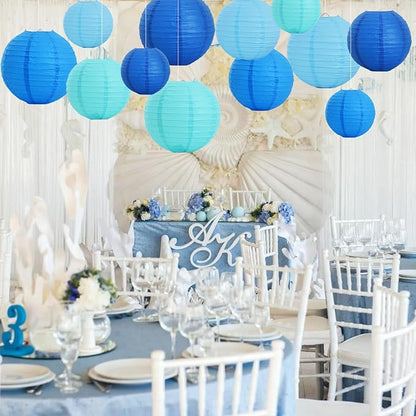 BEISHIDA Sea Mix Paper Lanterns 16Pcs 6/8/10 Inch Round Chinese Lamp | Paper - Image 4