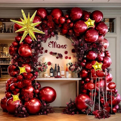 Double Stuffed Burgundy Balloon Arch - Image 2