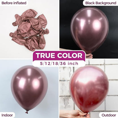 Bezente Copper Latex Round Helium Party Balloons 100 Pack 12 inch | Bronze - Image 2