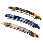 Long French Barrettes for Women Simple Classic Acrylic Resin Hair Clips Tortoise Shell Skinny Large 4 inch No-slip Grip Automatic Clasp Clamp For Thick Hair, 3 Pack