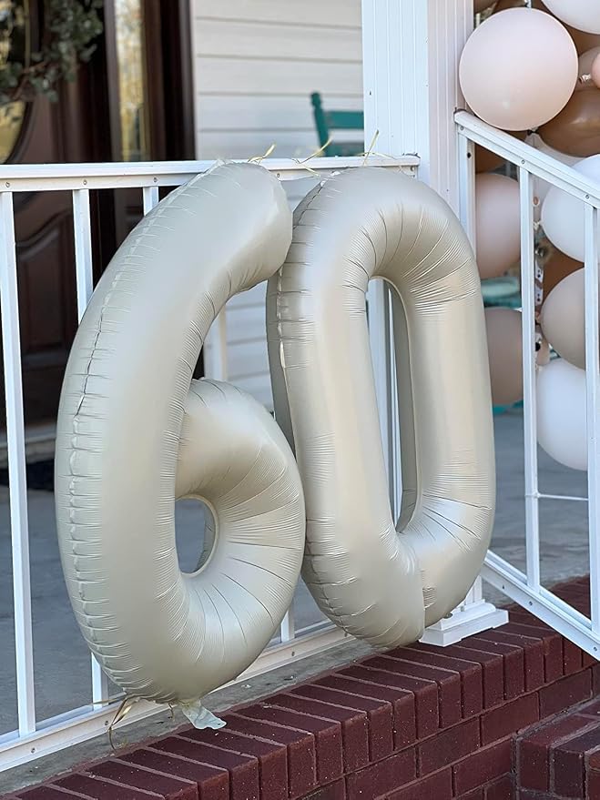 0 Balloon 40 inch Cream Number Balloons - Image 2