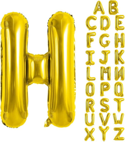 Gold Letter Balloons 40 Inch Large Letter H Balloon Aluminum | Foil Mylar Big by YUNSHANGMO