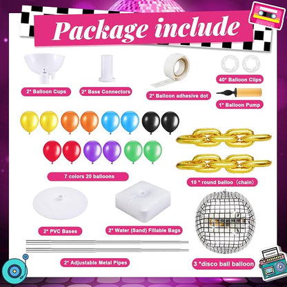 Gejoy 2 Set 80s 90s Balloon Column Stand Kit - Image 2