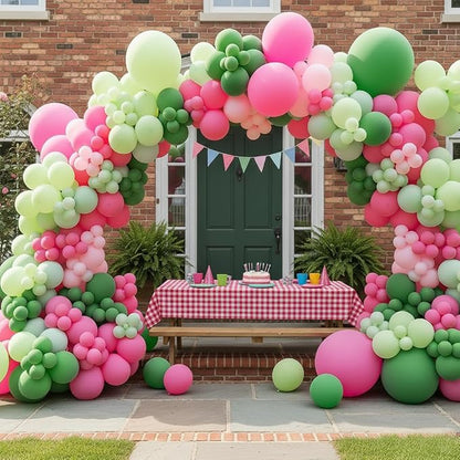 Pink and Green Balloons Garland Arch Kit 183Pcs - Image 6