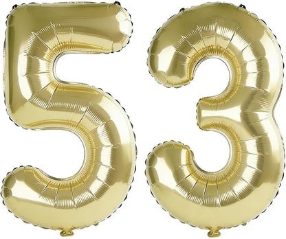 40 Inch Number 53 Balloons for 53rd Birthday Party Decorations, 0-100 Champagne by FOBELEC