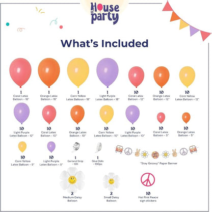 HOUSE OF PARTY Rainbow Balloon Arch Kit – 140Pcs Assorted Color Balloon Garland - Image 2