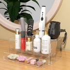NIUBEE Hair Tool Organizer, Clear Acrylic Hair Dryer and Styling Organizer with Drawer, Bathroom Countertop Blow Dryer Holder, Vanity Caddy Storage Stand for Accessories, Makeup, Toiletries