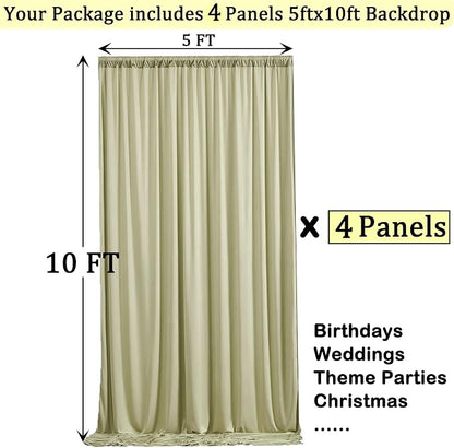 20ft x 10ft Wrinkle Free Sage Green Backdrop Curtains - Image 6