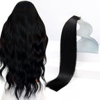 Sunny Hair Tape in Hair Extensions Human Hair 12inch Hair Extensions Real Human Hair Tape in Extensions for Women Jet Black Invisible Remy Hair Natural Straight Skin Weft Double Sided Tapes 20Pcs 30g