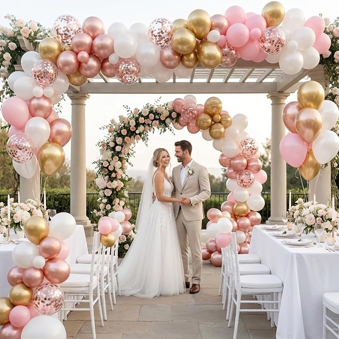Rose Gold Balloons Arch Kit - Image 7