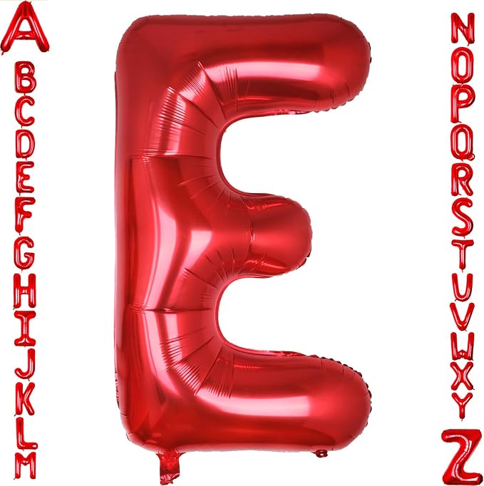 AULE 40 Inch Red E Balloon Letter Foil A-Z Birthday Big Alphabet | Birthday by AULE