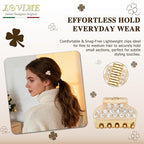 2026 Premium Durable Hair Claw Clip for Women, Original Italian Designed Strong Grip Hair Clips for Normal Fine Thin Hair, No Slip Jaw Clips with Gift Box for Christmas Birthday Girls, 1.2 Inch Beige