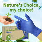 Jointown Biodegradable Nitrile Exam Gloves, Disposable Medical Surgical Gloves, Violet Blue Nitrile Glove, Latex Free, Food Safe, 200 Count, XLarge