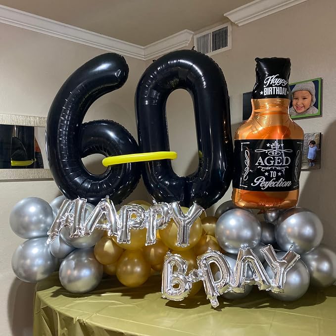 Black Number 8 Balloons, 40 Inch 8th Birthday Foil Balloon - Image 5