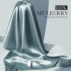 100% Mulberry Silk Pillowcase for Hair and Skin, 22 Momme Pure Natural Silk Pillow Case Both Sided with Zipper, Pillow Cover for Women Mom Men (Airy Blue, Queen 20''×30'', 1 Pack)
