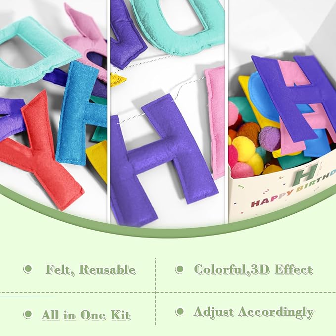 4PCS Pre-Strung Happy Birthday Banner - Image 7