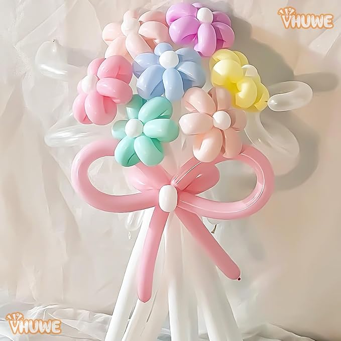 260 Pastel Multicolor Balloons, Thickened 100 Pack Long Twisting Skinny Magic - Image 5