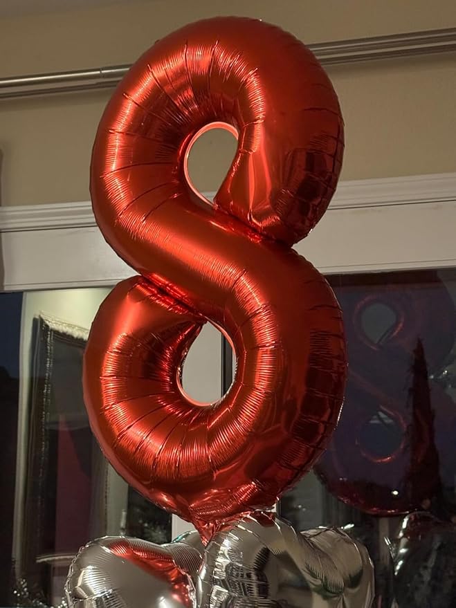 8 Balloon 40 inch Red Number Balloons - Image 2