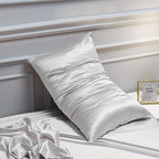 NTBAY 2 Pack Satin King Pillowcases for Hair and Skin, Luxurious and Silky Pillow Cases with Envelope Closure, 20x40 Inches, Silver Grey