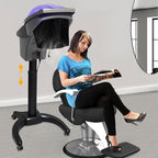 Salon Hair Steamer, 700W 7 Color Light Professional O3 Ozone Salon Micro Mister Height Adjust Hair Hairdressing Color Processor Machine HairTreatment Machine (Black)
