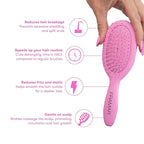 FRAMAR Mini Hair Brush Detangler – Mini Brush For Hair, Small Travel Hair Brush For Women, Travel Hairbrush Detangler, Compact For Travel, Reduces Breakage, For All Hair Types – Matte Pink