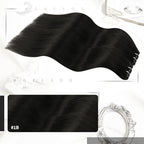 Moresoo Jet Black Human Hair Clip in Extensions Black for Women Remy Hair Extensions Clip ins Short Double Weft 80g/5pcs 10 inch