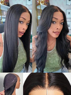Julia Hair No Slip Yaki Straight 7x5 Lace Closure Glueless Drawstring Wig Flexible Mesh Cap Bye-Bye Slip Pre Cut HD Lace Front Pre Everything Bleached Knots Wear and Go Wig,Zero Slip Hold 22 Inch