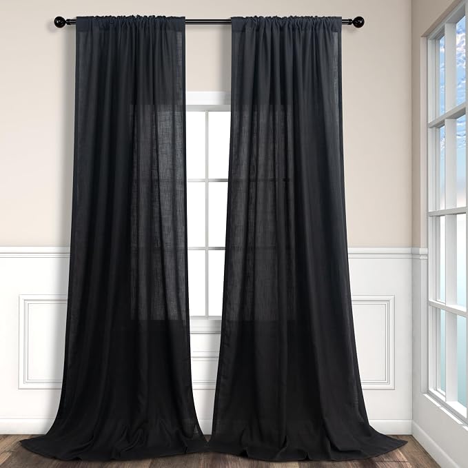 Pitalk Black Extra Long Curtains 120 Inches Long - Image 9