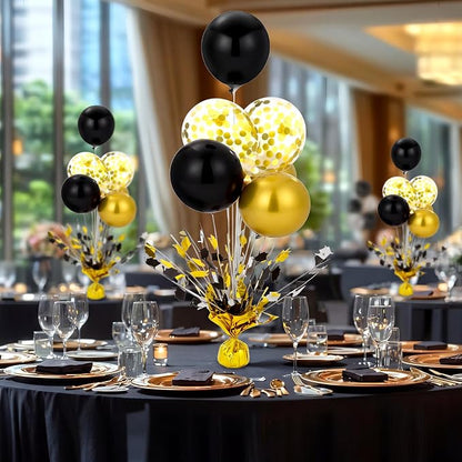 4 Set Black and Gold Balloon Stand Kit 2026 Table Centerpiece Metallic Foil - Image 5
