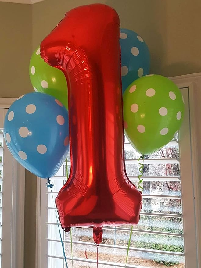 40 Inch Red Number 1 Balloon Large Red Foil Balloon Red 1 Balloons Mylar Helium - Image 3