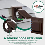 NO-PEST VENT MetalGuard, Dual Door Dryer Vent Cover Outdoor 4 Inch, Powder-Coated Heavy Duty Steel, Pest Proof, Rust Resistant, Safe & Efficient Vent Cap (Brown, 4" Steel With Collar)