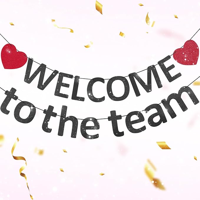 Pre-Strung Glitter Welcome to the Team Banner Welcome Banner Welcome Decorations by Unknown