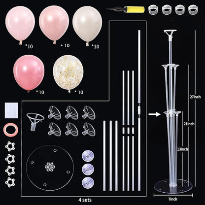 4 Sets Pearl Pink Sand White Balloons Stand - Image 2
