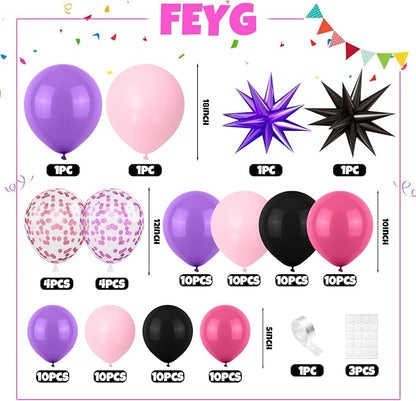Hot Pink and Purple Balloon Arch Kit - Image 2