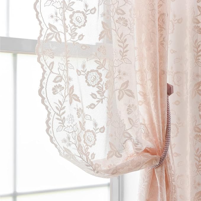 FINECITY Sheer Lace Curtains 72 Inch Length - Image 4