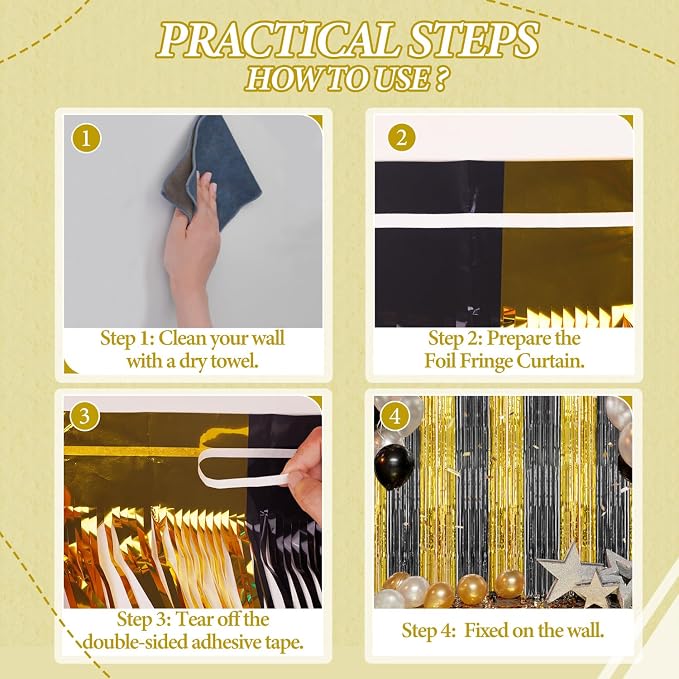 DECOCKRAT 3 Pack Foil Fringe Backdrop - Image 2
