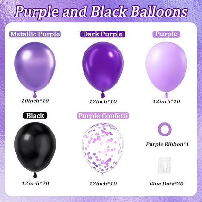 60pcs Purple and Black 12inch - Image 2