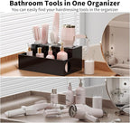 NIUBEE Hair Tool Organizer, Black Acrylic Hair Dryer and Styling Holder, Bathroom Countertop Blow Dryer Holder, Vanity Caddy Storage Stand for Accessories, Makeup, Toiletries