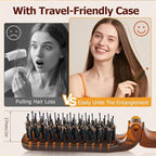 Hair Brushes for Women, Foldable Mini Travel Boar Bristle Small Hair Brush for All Hair Types Travel Size HairBrush, 1-Pack