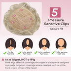 REECHO Hair Topper, Short Wiglet Hair Topper for Women with Thinning Large Coverage Synthetic Top Crown Hairpiece for Women - Ash Blonde
