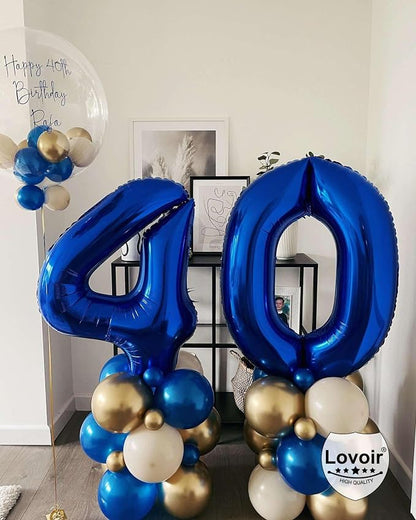 Navy Blue 50 Number Balloons, 40 Inch Giant Number 50 Balloons Foil Mylar - Image 6