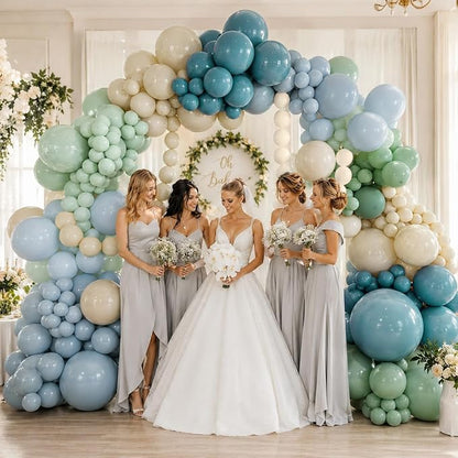 Dusty Blue Sage Green Balloon Garland Arch Kit - Image 6