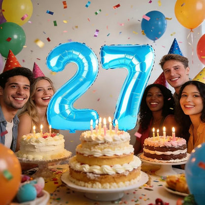 40 Inch Number 27 Balloons for 27th Birthday Party Decorations, 0-100 Jewelry - Image 2
