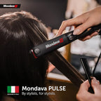 Professional Ceramic Tourmaline Hair Straightener Flat Iron and Curler, Ionic Dual Voltage Adjustable Digital LED Technology, Straighten and Style Wild Hair in 8 Min, 1”
