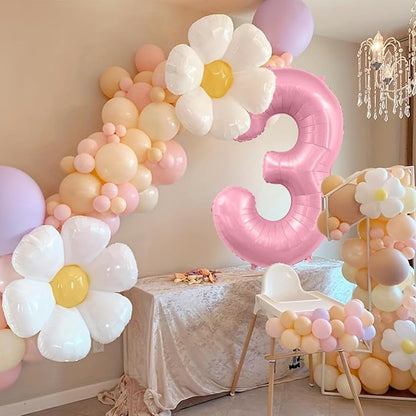 Pastel Pink 3 Balloons, 40 Inch Large Light Pink Foil Number Balloons 0-10 - Image 2