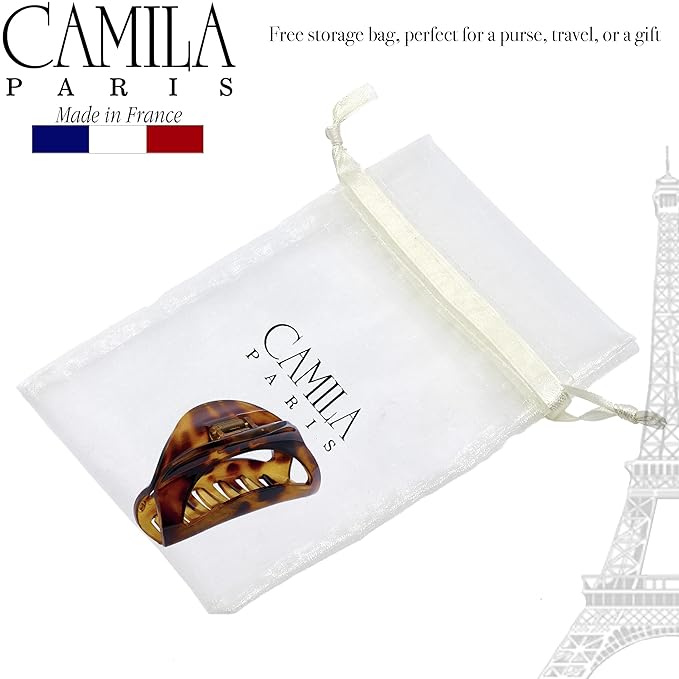 Camila Paris CP1574 French Hair Clip for Women Thick Hair for Long Curly Wavy Hair, Girls Hair Claw Clips Jaw, Durable Styling Big Claw Clip for Thick Hair, Strong Hold No Slip Grip, Made in France